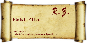 Rédai Zita névjegykártya